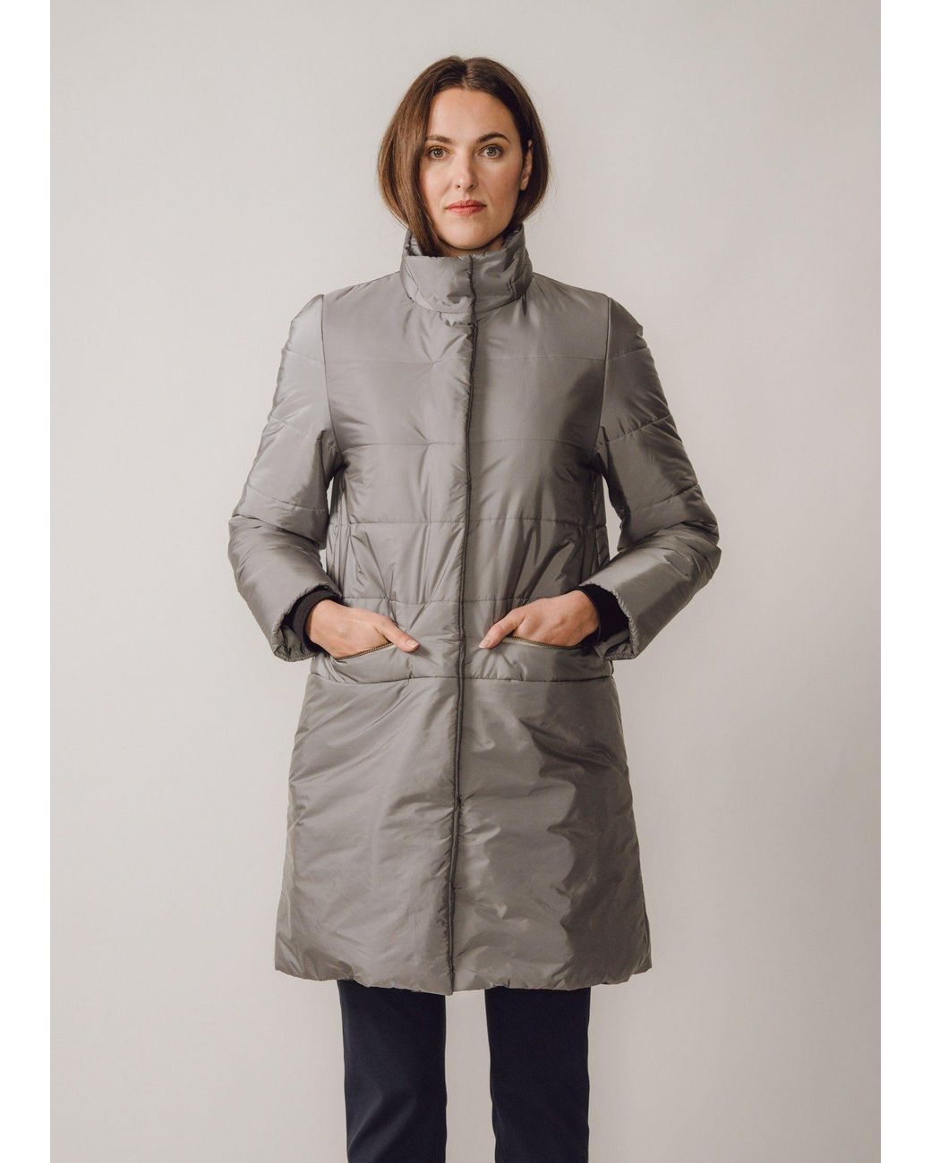 BEIRA Gray Francesca Water Resistant Padded Coat