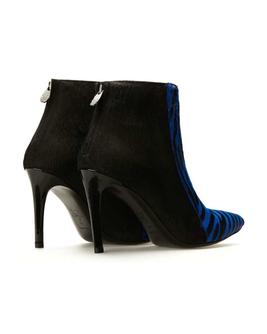 Rosamund Muir London Blue Pietra & Zebra Print Calf Hair Boots