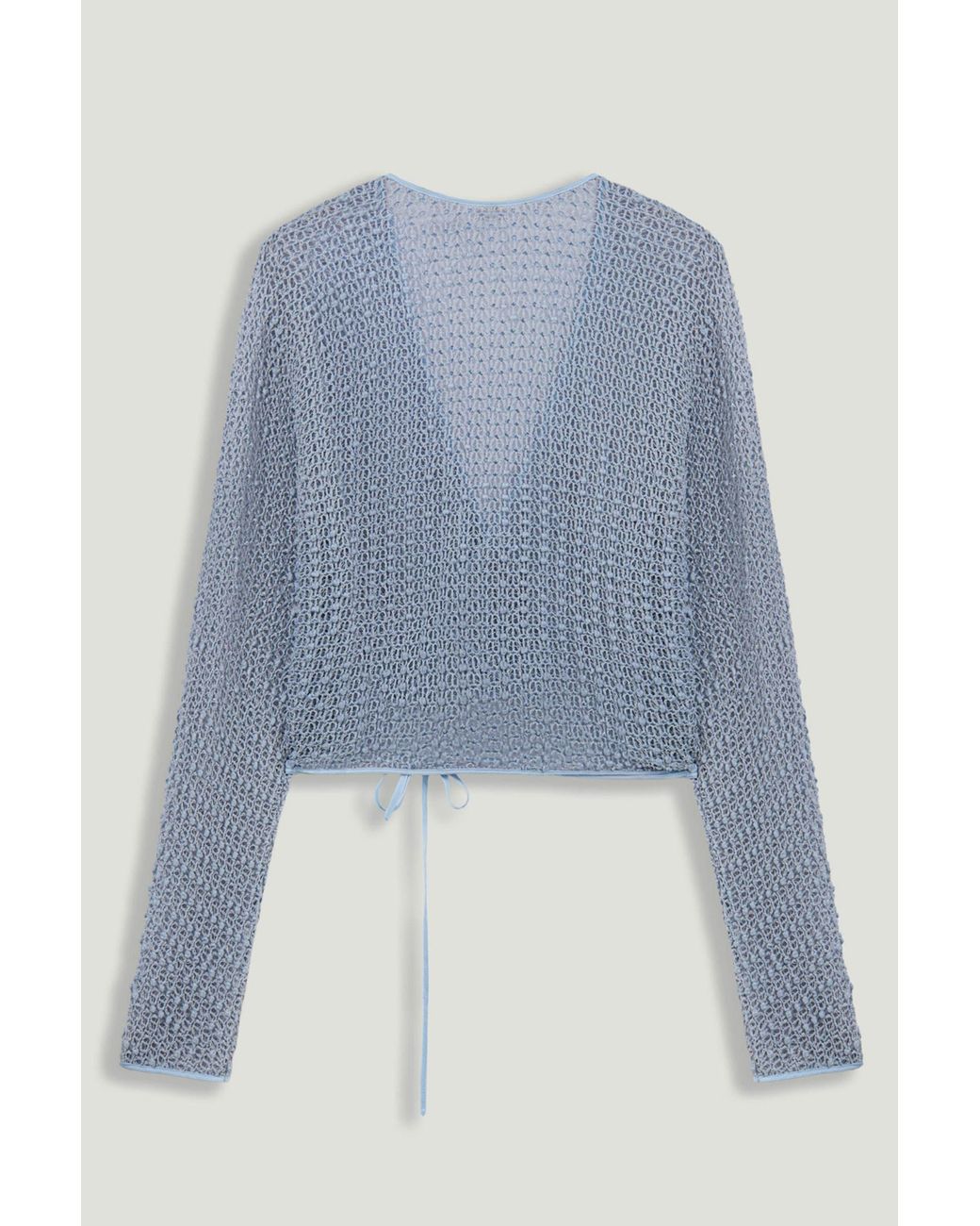 Nocturne Blue Wrap Mesh Blouse
