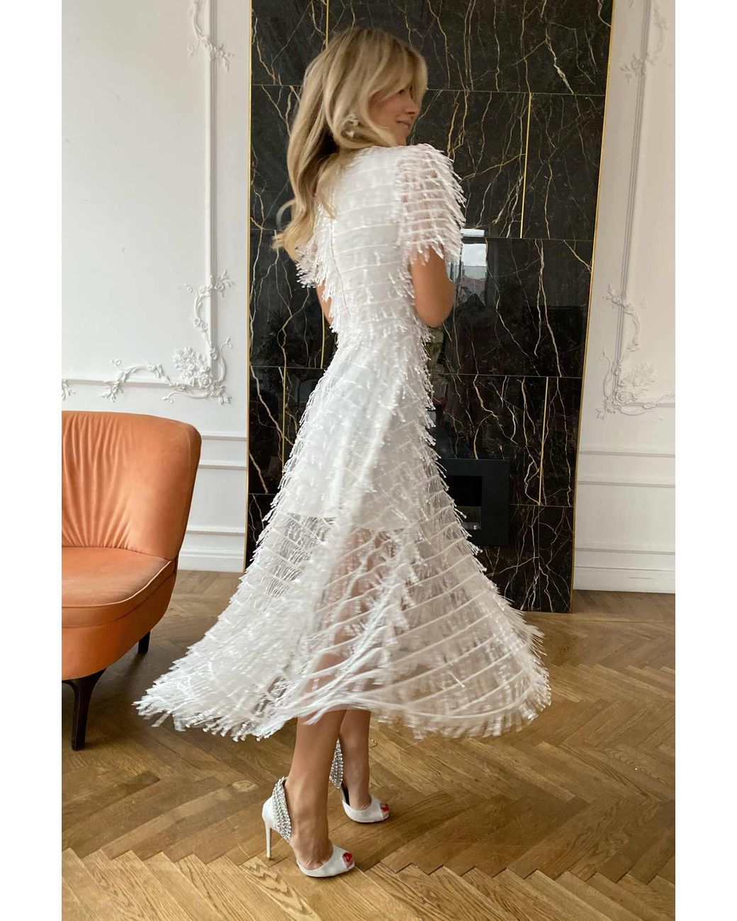 POST MERIDIEM White Sequin Dress