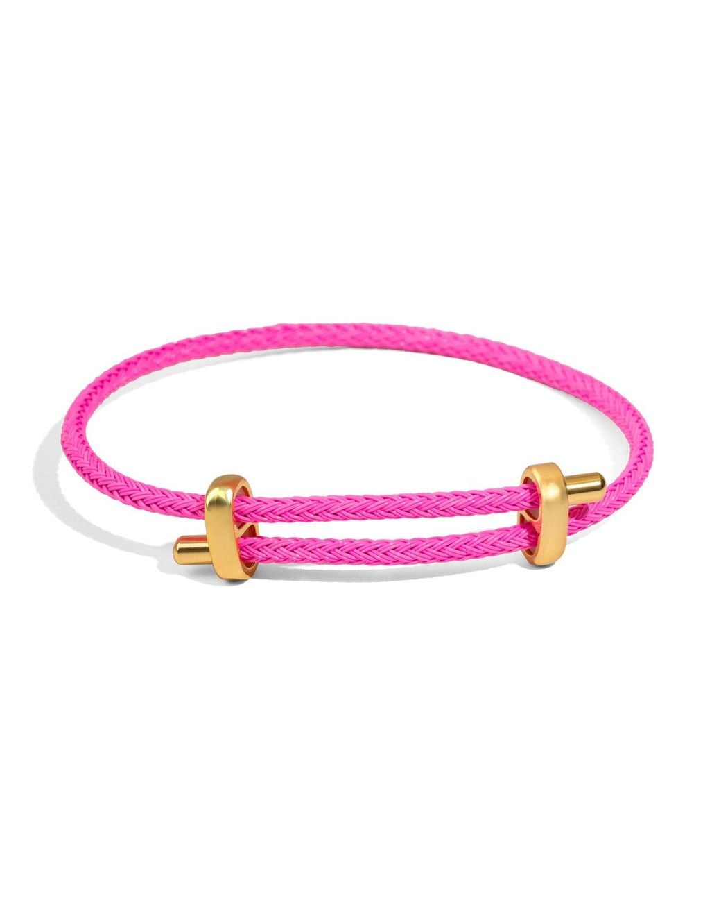 Ebru Jewelry Pink Neon Glow Adjustable Rope Bracelet