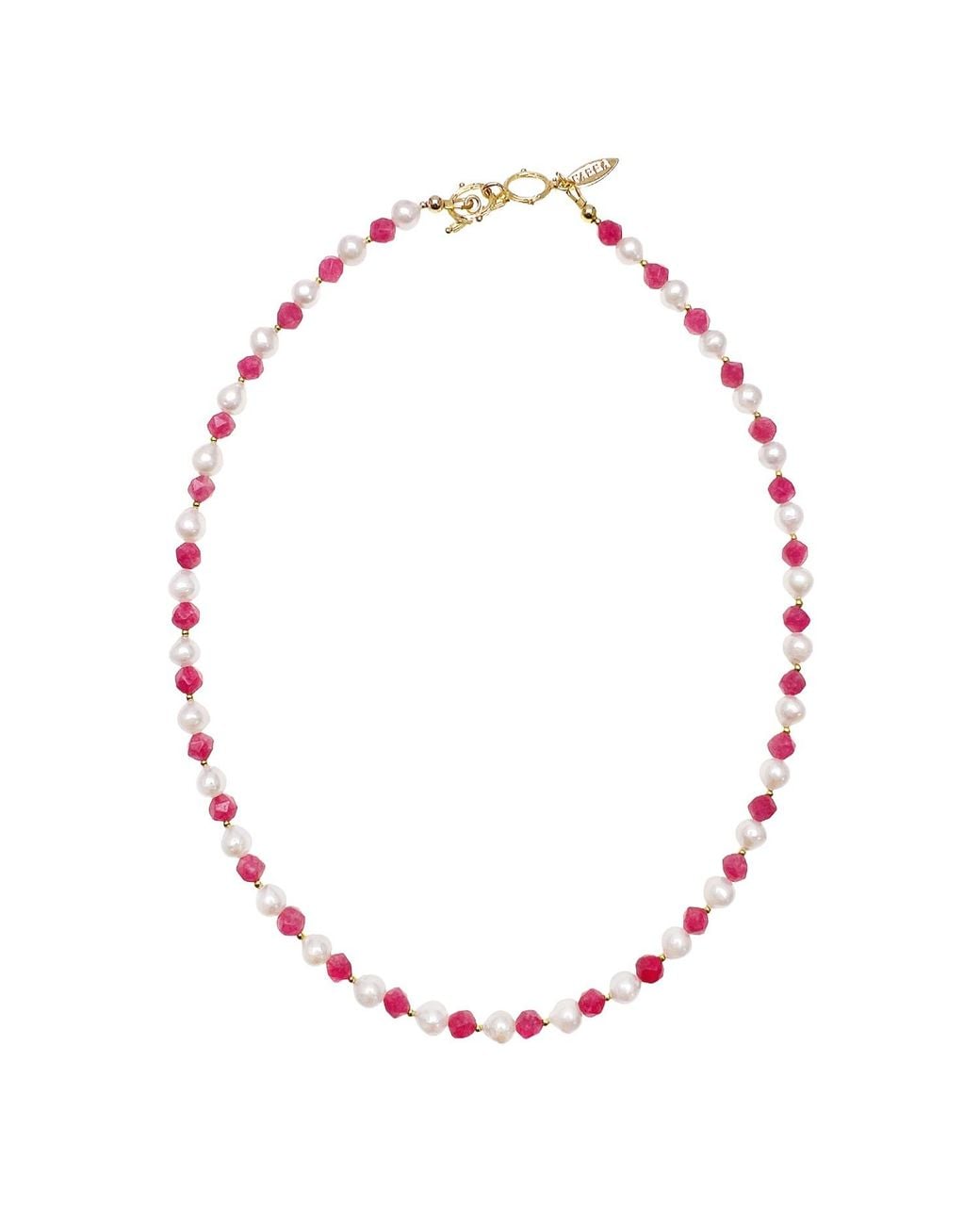 Farra Red Freshwater Pearls With Gemstone Necklace
