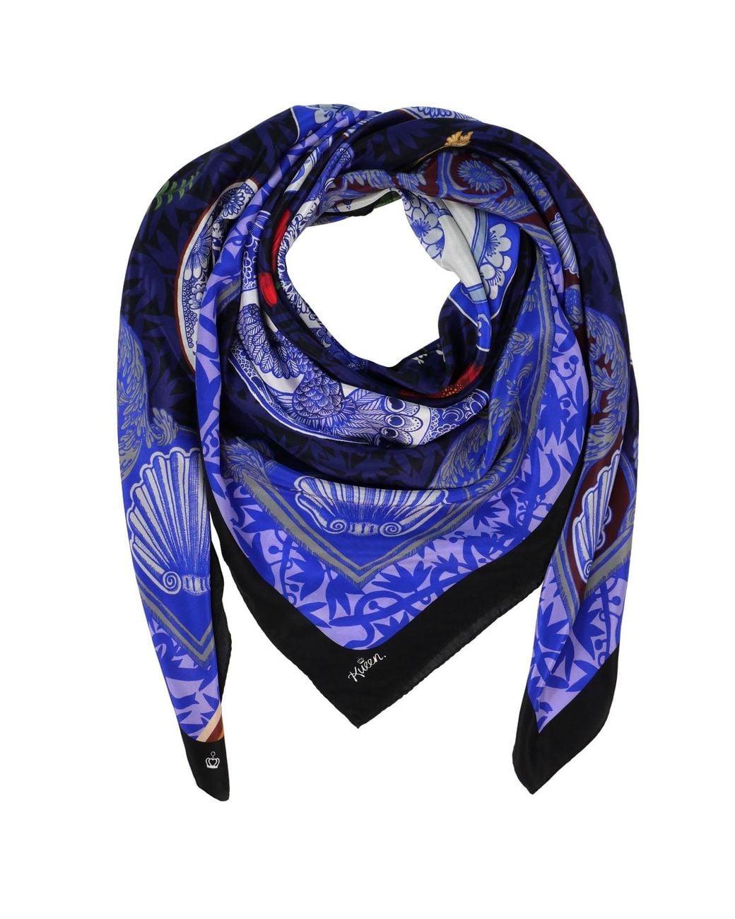 Kueen Blue Silk Scarf