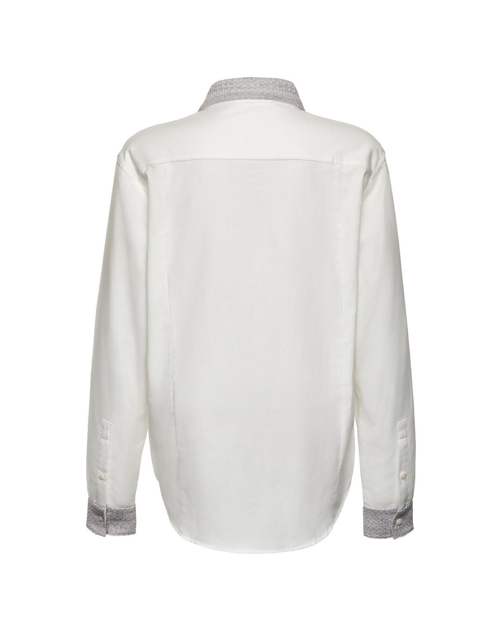 SEREN LONDON White Knit Collar Shirt for men