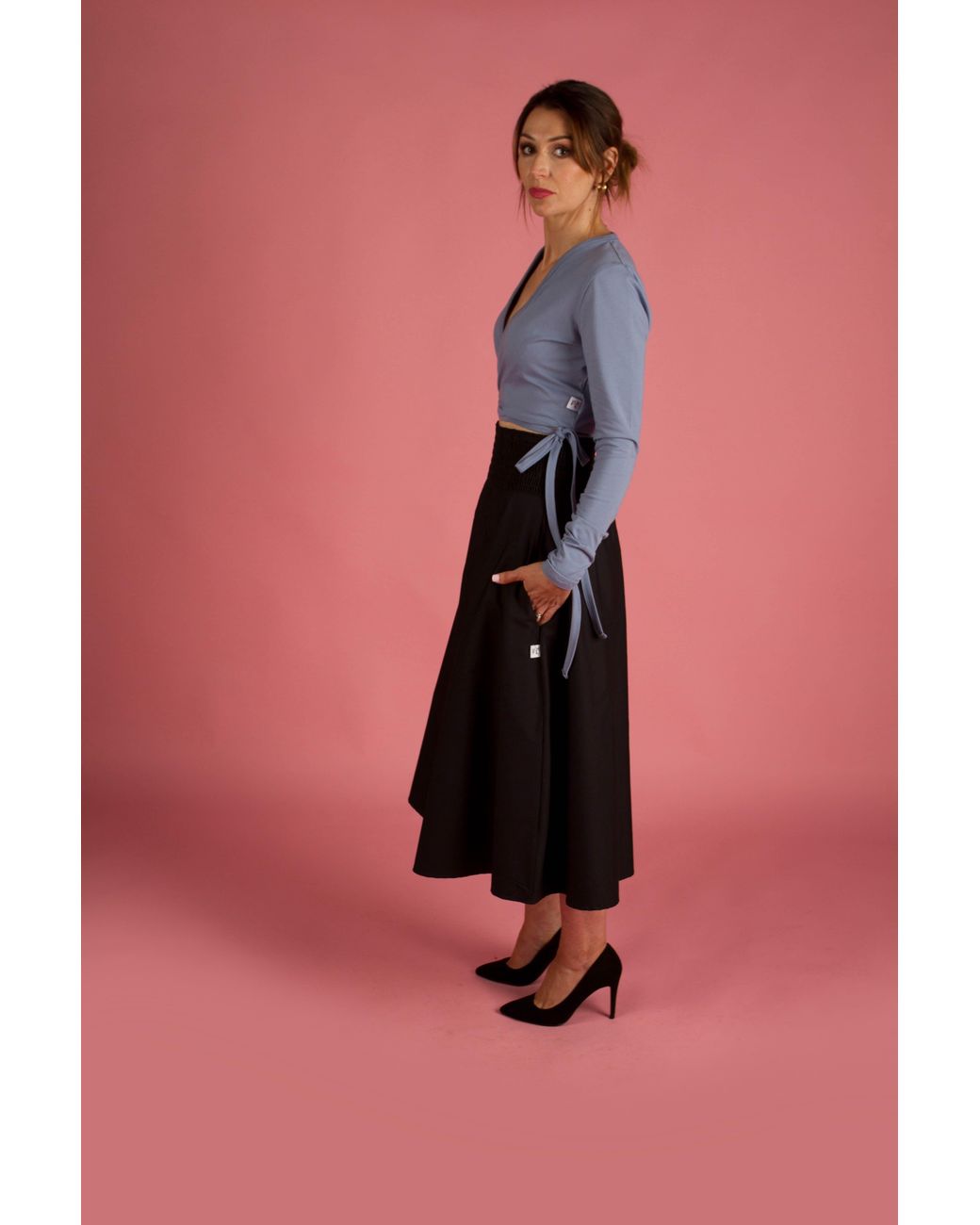 Frock Tales Blue Daisy Ballet Wrap Top