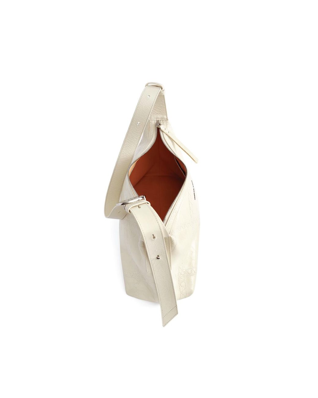 Orange Cube Natural Ruched Shoulder Bag