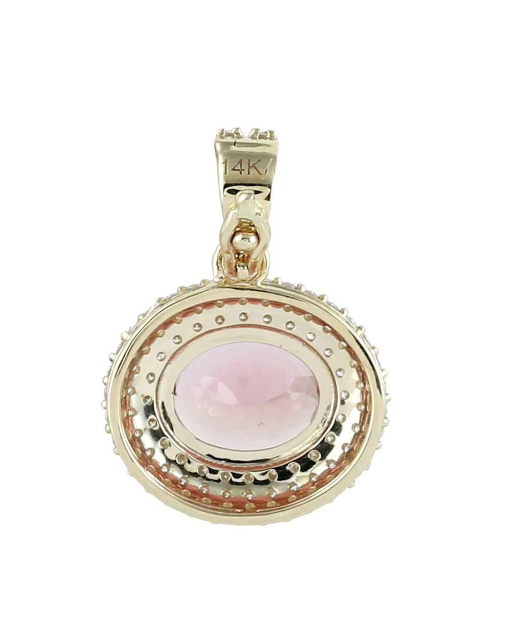 Artisan Pink Tourmaline & Diamond Halo Pendant