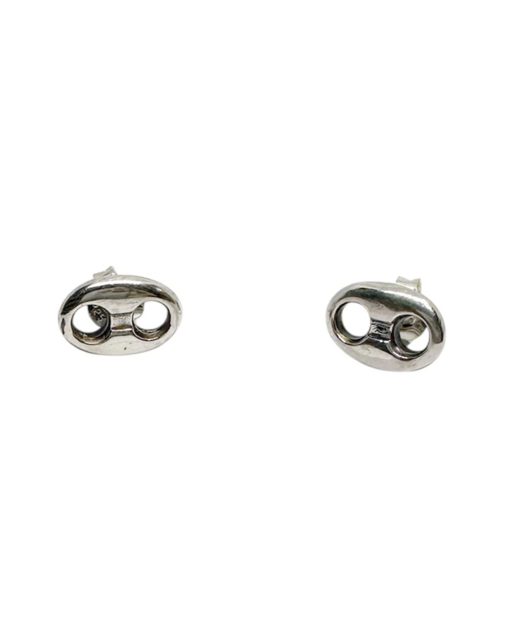 Tg-Jewellery by Tamara Gervasio Metallic Hand-Carved Sterling Stud Earrings – Anchor Link Design