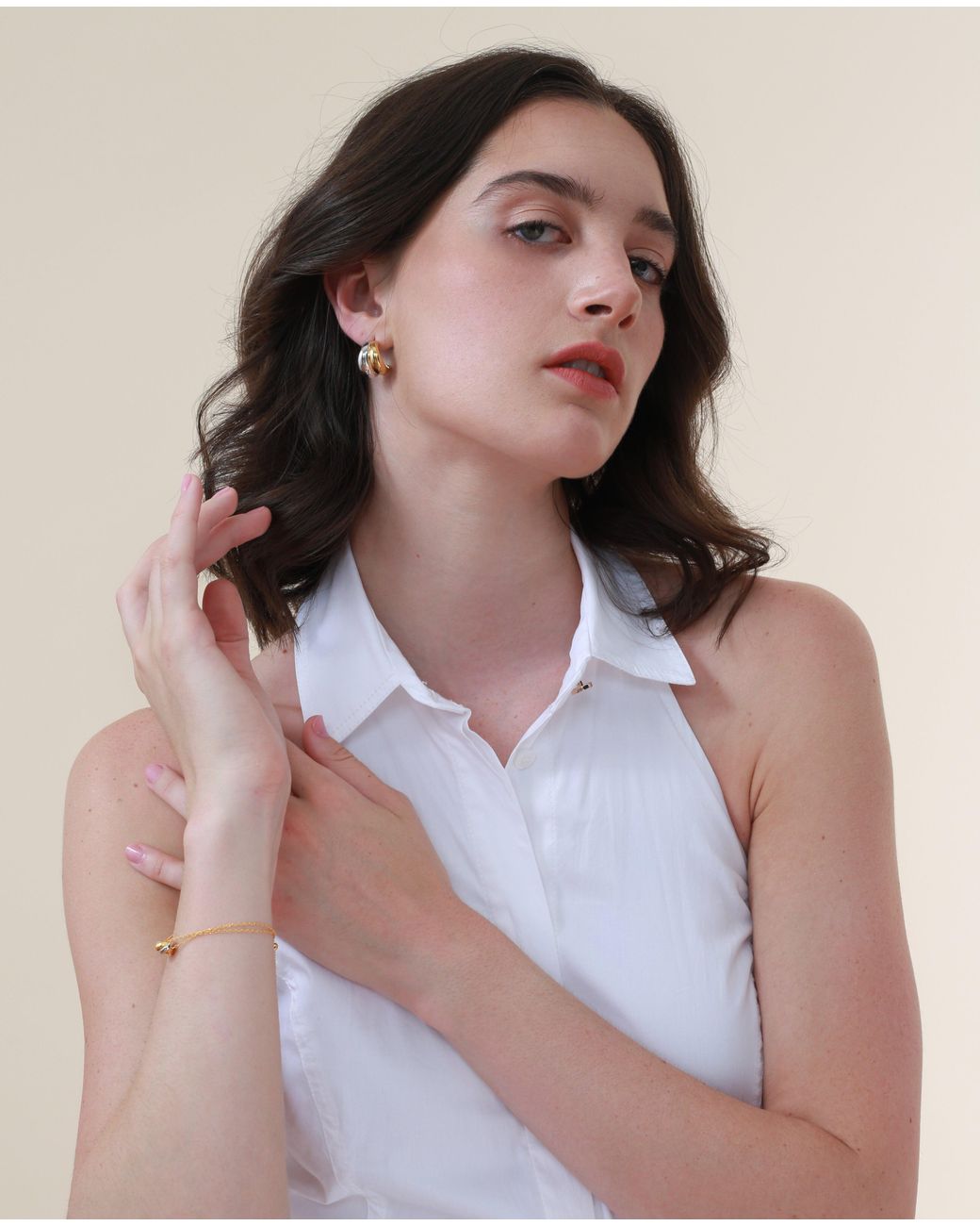 Zynnia Collective Metallic Two Tone Bubble Hoops