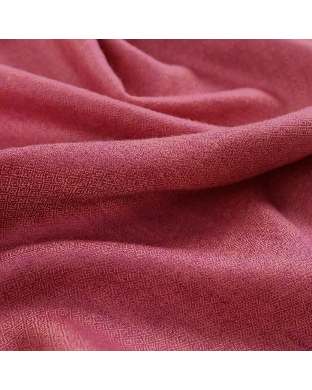 Pink Maharani Red Cashmere Coral Berry Double Weave Stole