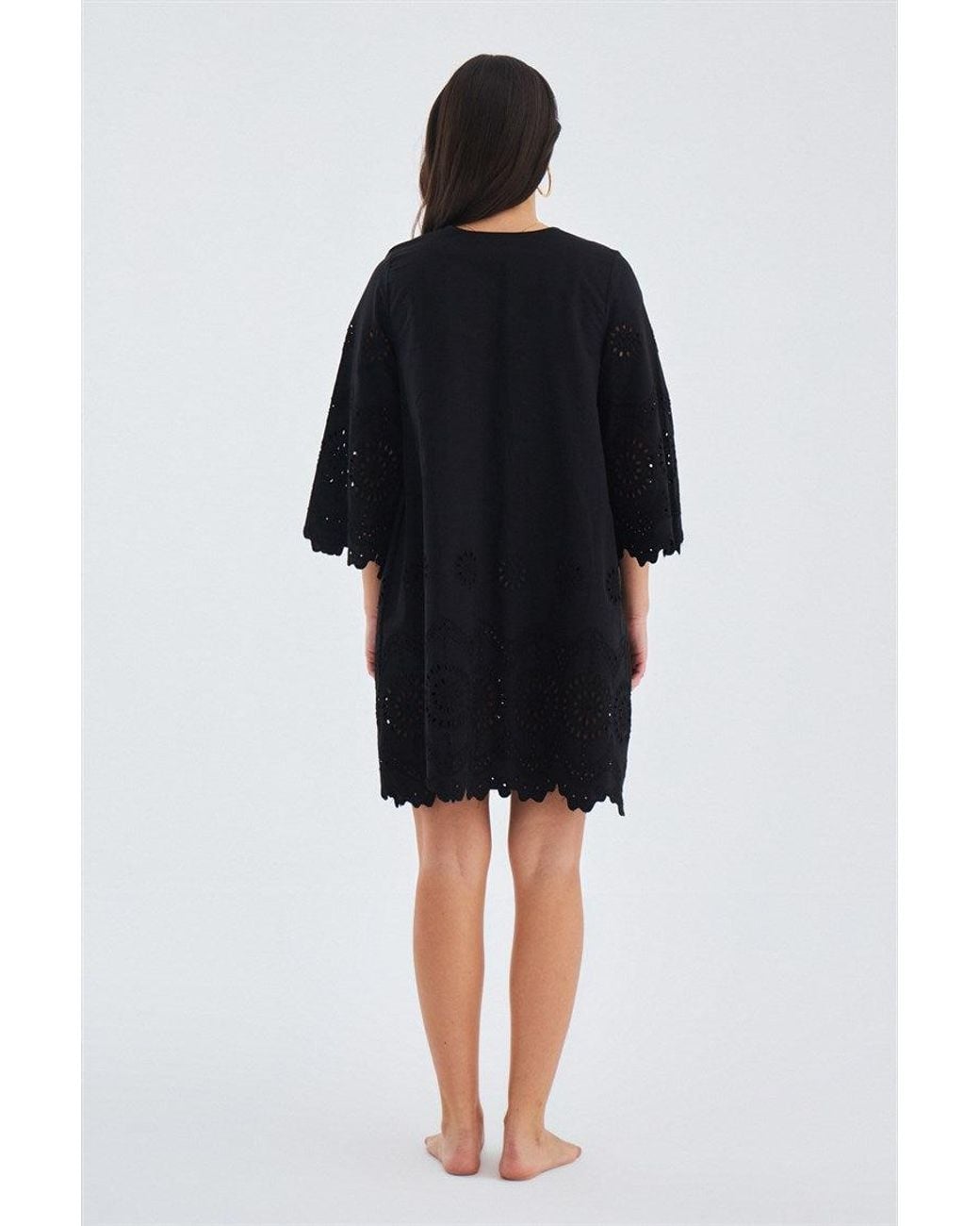 Peraluna Black Hiromi Pure Cotton Mini Dress