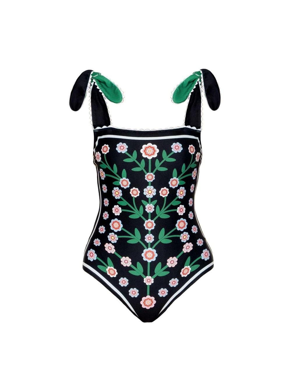 Jessie Zhao New York Green Midnight Bloom Reversible One-Piece Swimsuit