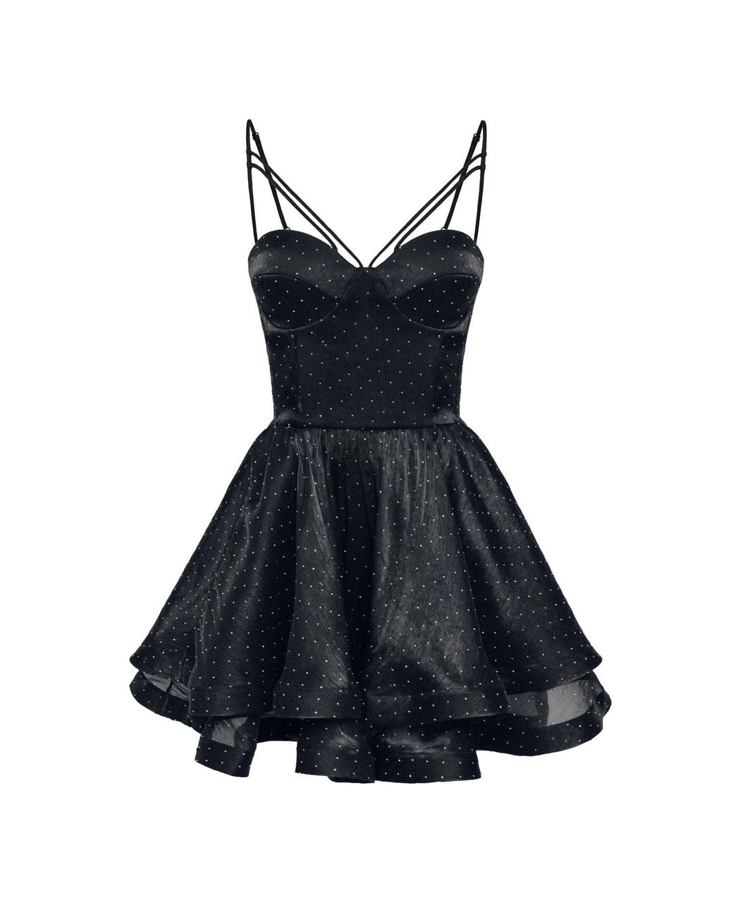 POST MERIDIEM Blue Mini Bustier Dress With Rhinestones