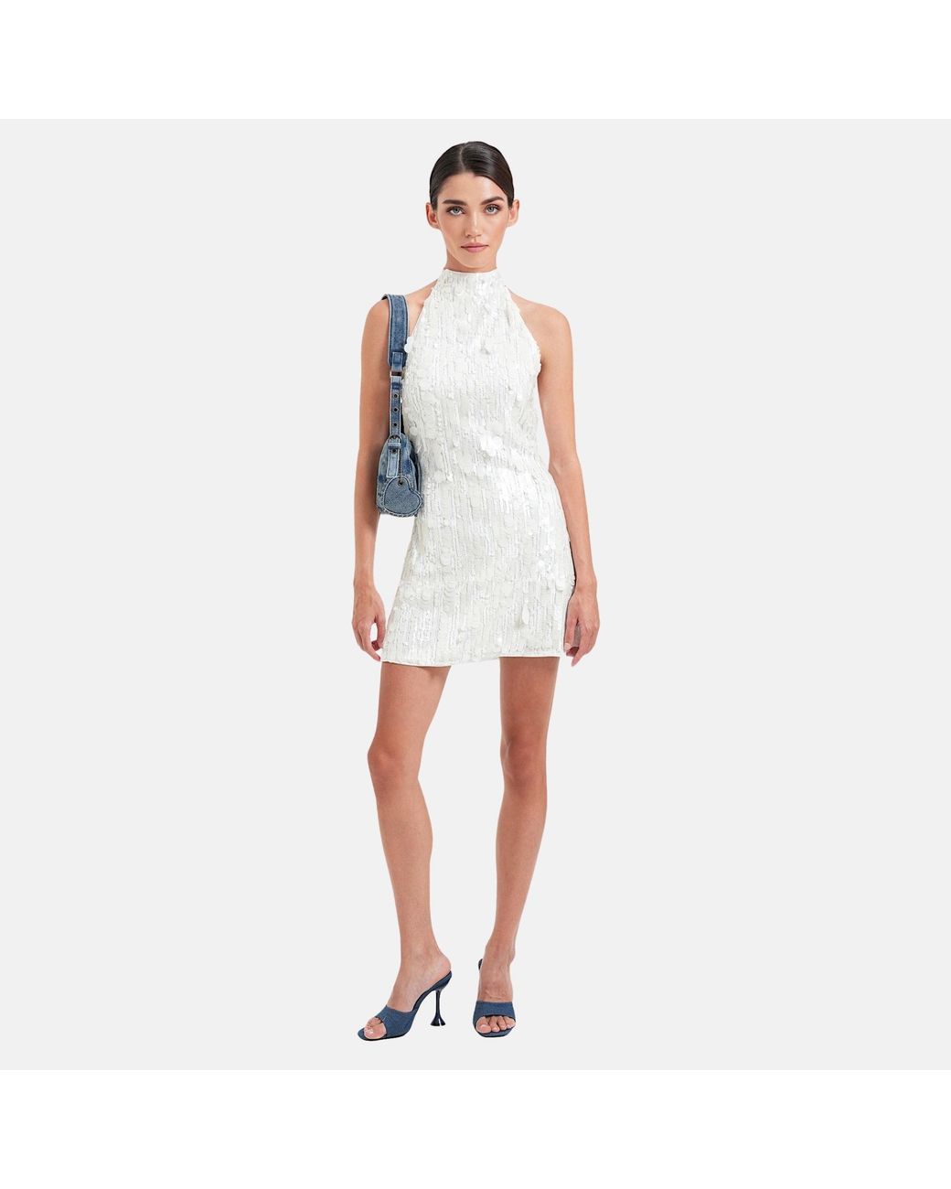 OW Collection White Wynn Sequin Mini Dress