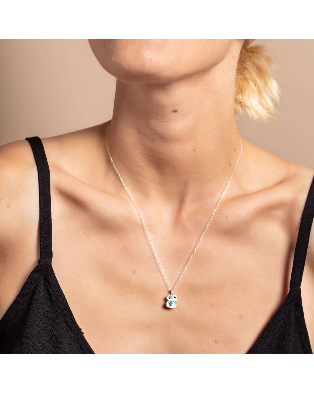 Claire Hill Designs Metallic Sapphire Lichen Pendant Necklace