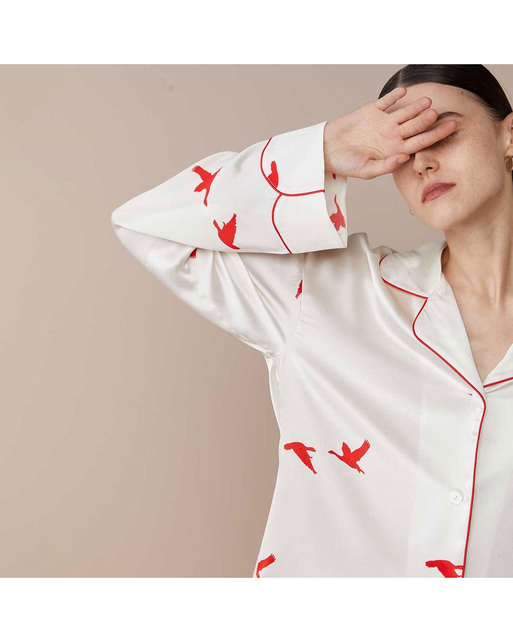Silkinc White Swan Goose Pajamas