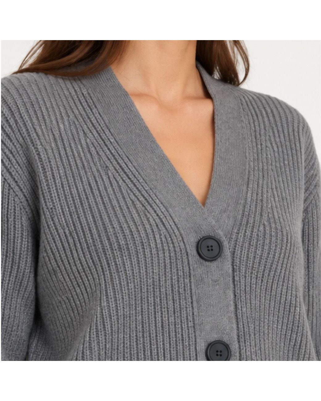 Nuvv Collection Gray Cotton Long Sleeve -Cardigan