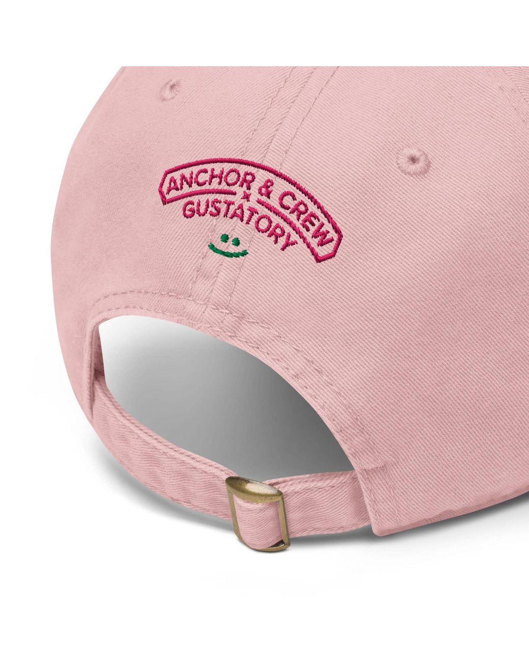 Anchor and Crew Pink Rose Gustatory Instant Human Just Add Coffee. Cotton Embroidered Cap