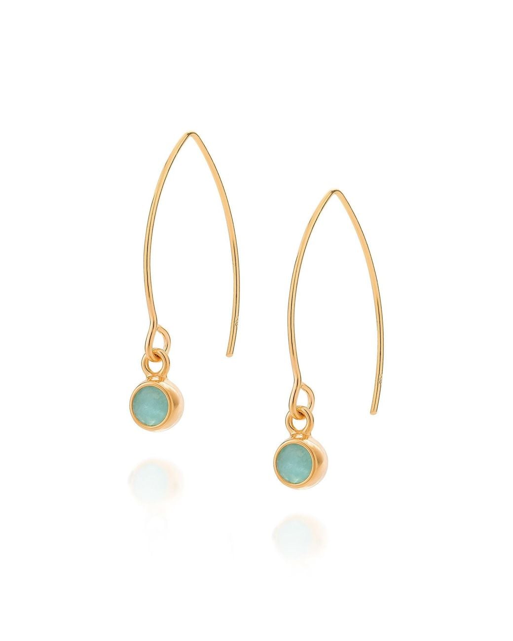 Nellou Jewellery Metallic Amazonite Gem Dot Arc Earrings