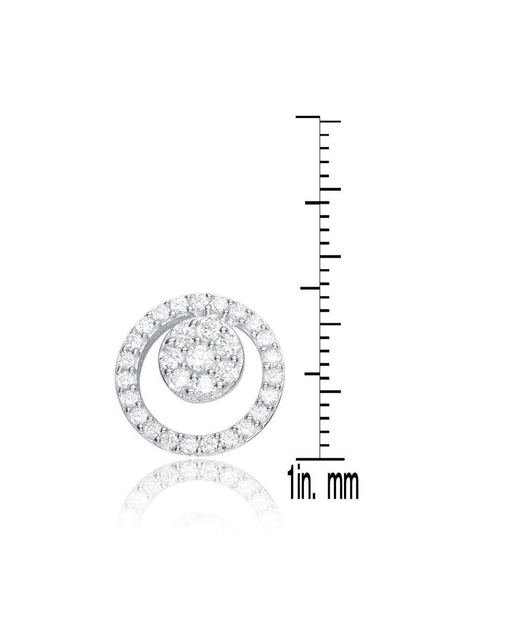 Genevive Jewelry Metallic Cubic Zirconia Sterling Plated Round Earrings