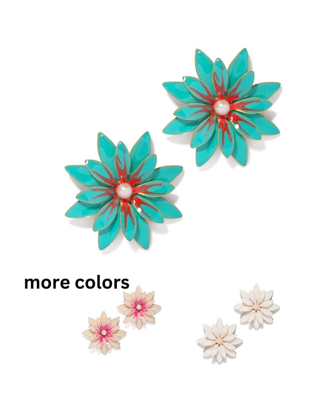 The Pink Reef White Hand Painted Azalea Earrings
