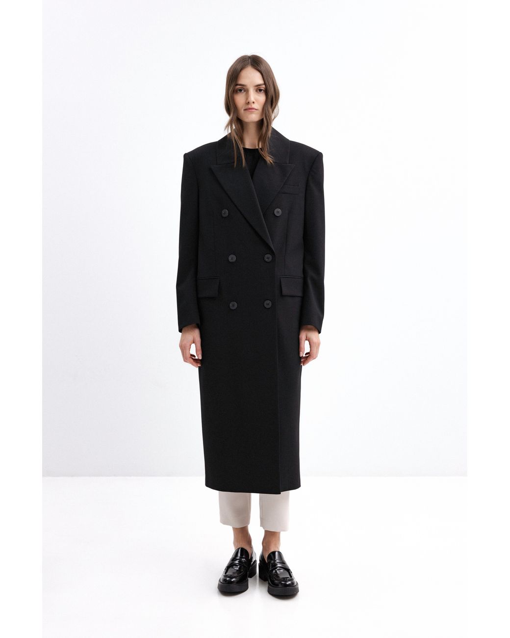 InAvati Black Oversized Jacket-Style Coat