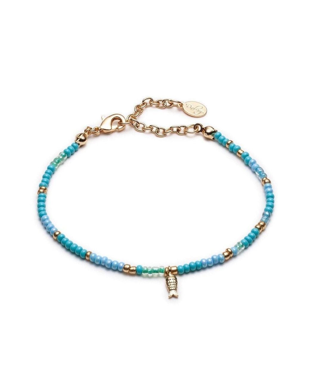 With Love Darling Blue Fish Beaded Bracelet