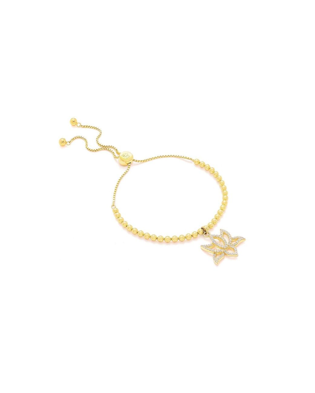 Seven Saints Metallic Illuminate Lotus Bracelet, Topaz Pave, Plated