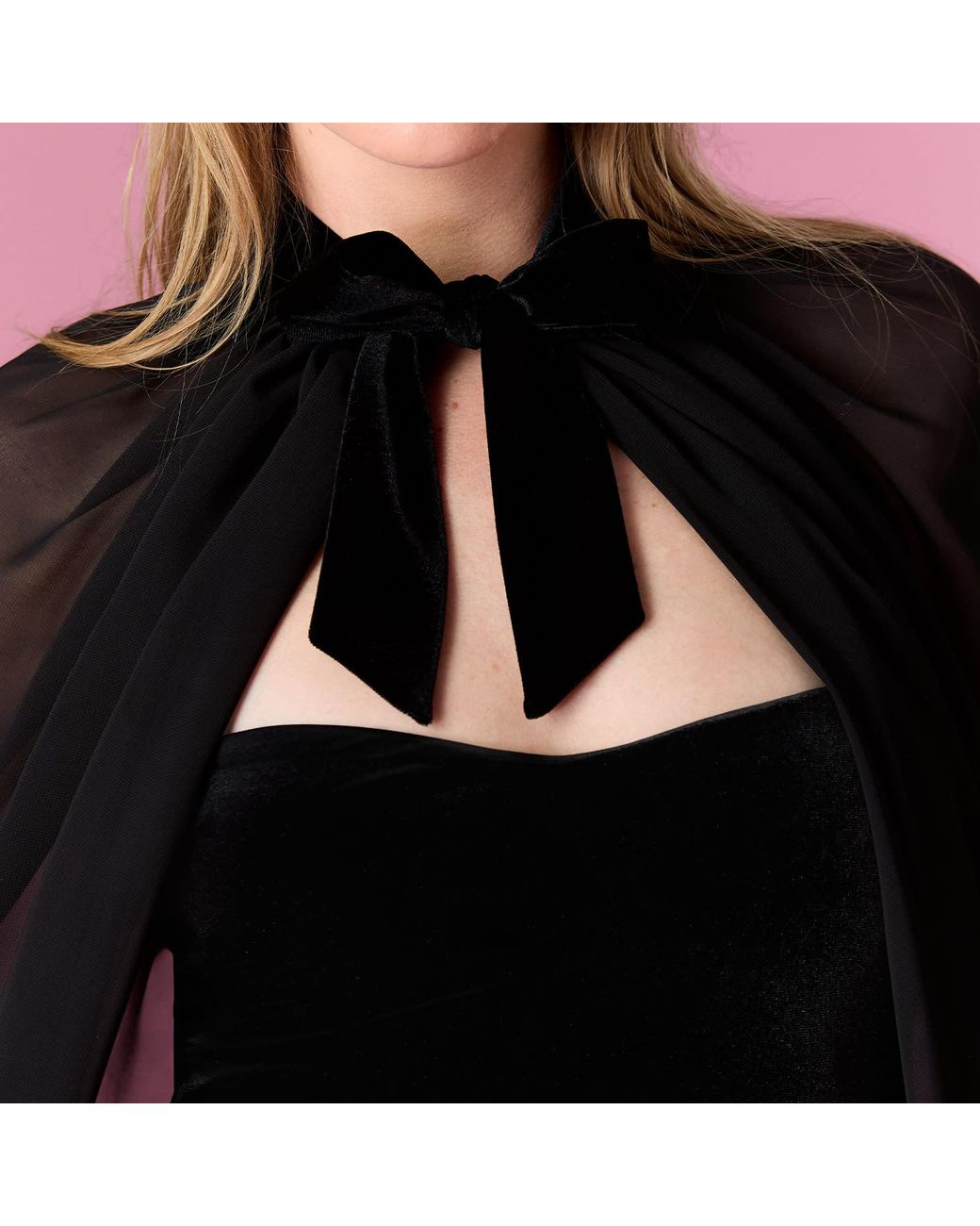 Nur Karaata Black Valentina Cape Mini Dress