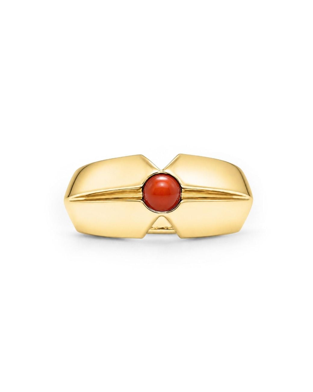 Unaloe Metallic Coral Geometric Statement Ring – Plated Sterling for men