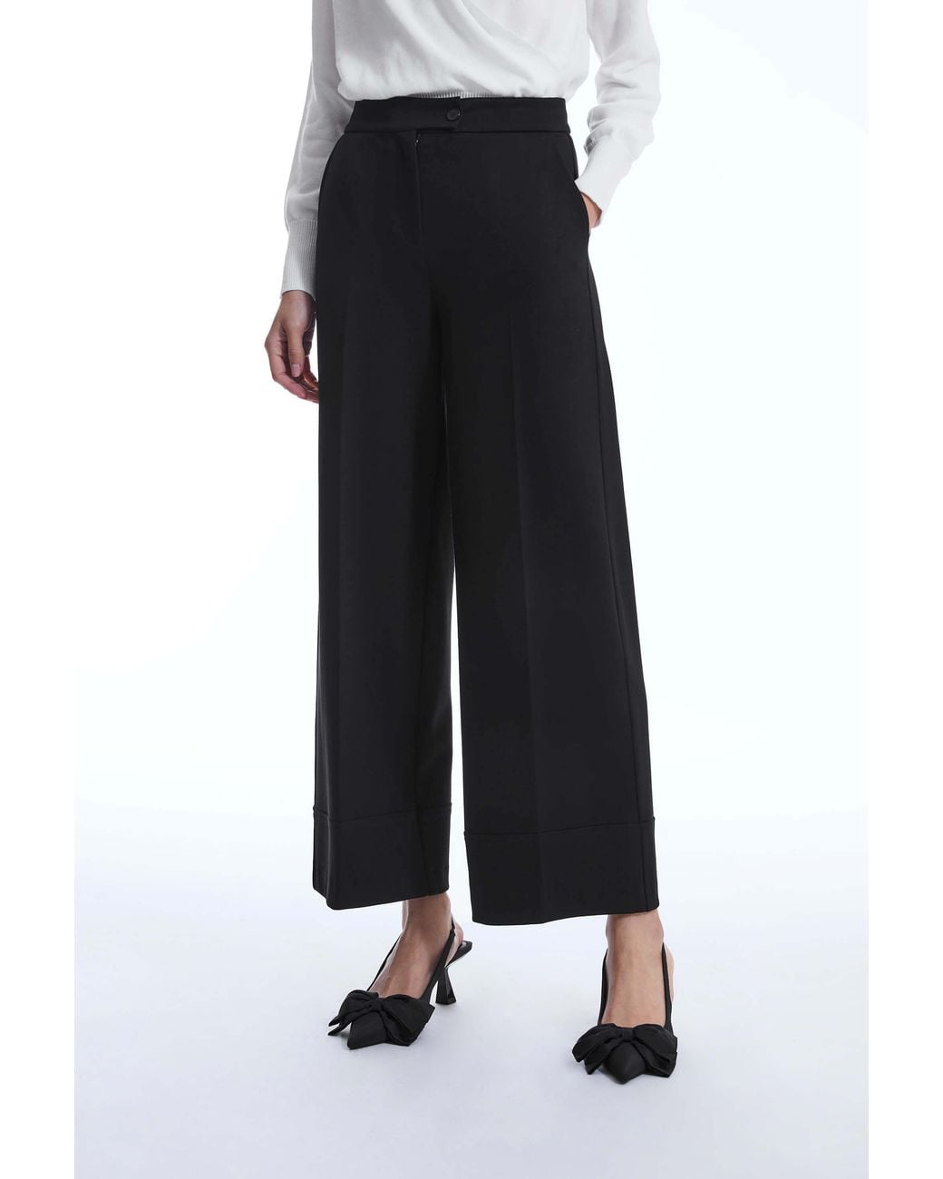 James Lakeland Black Wide Leg Trousers
