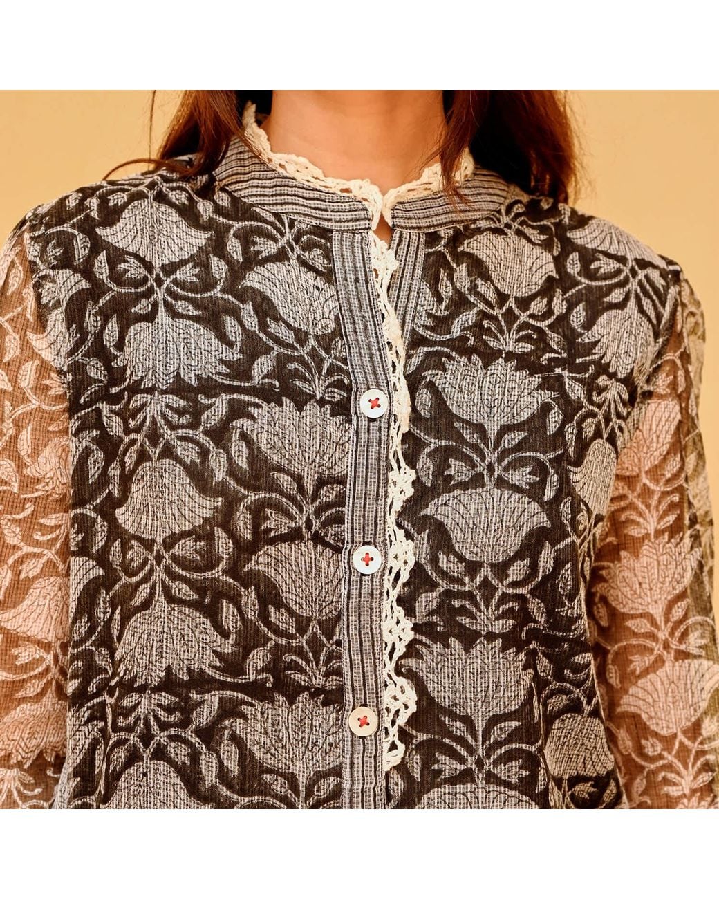 Liminal Gray Bloom Blouse