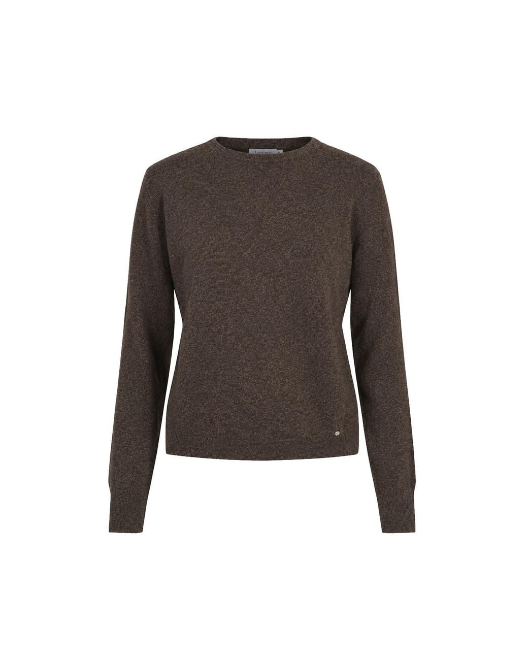 tirillm Brown Sasha Basic Cashmere Pullover With Round Neck, Mull Melange