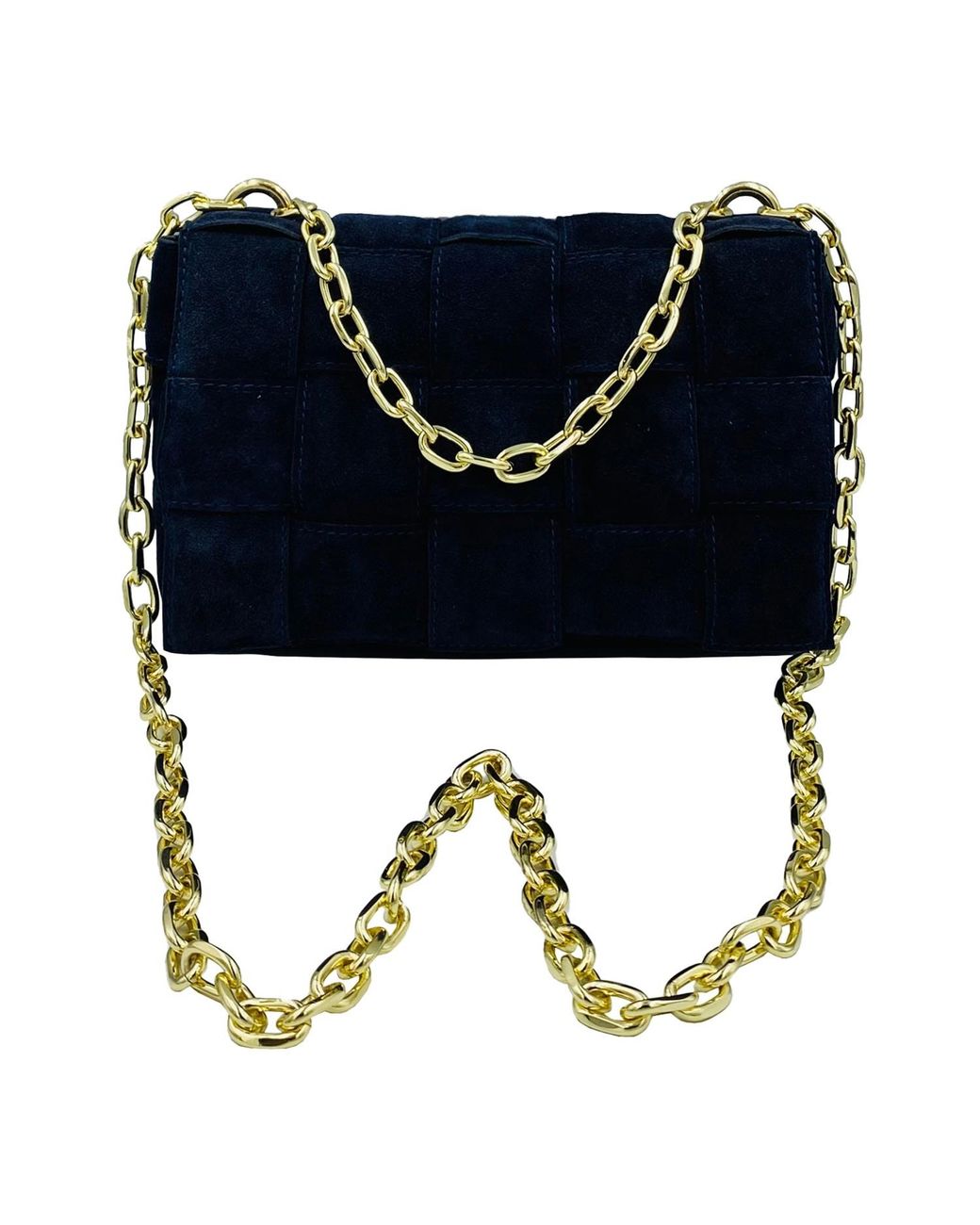 Angelika Jozefczyk Blue Braided Suede Handbag