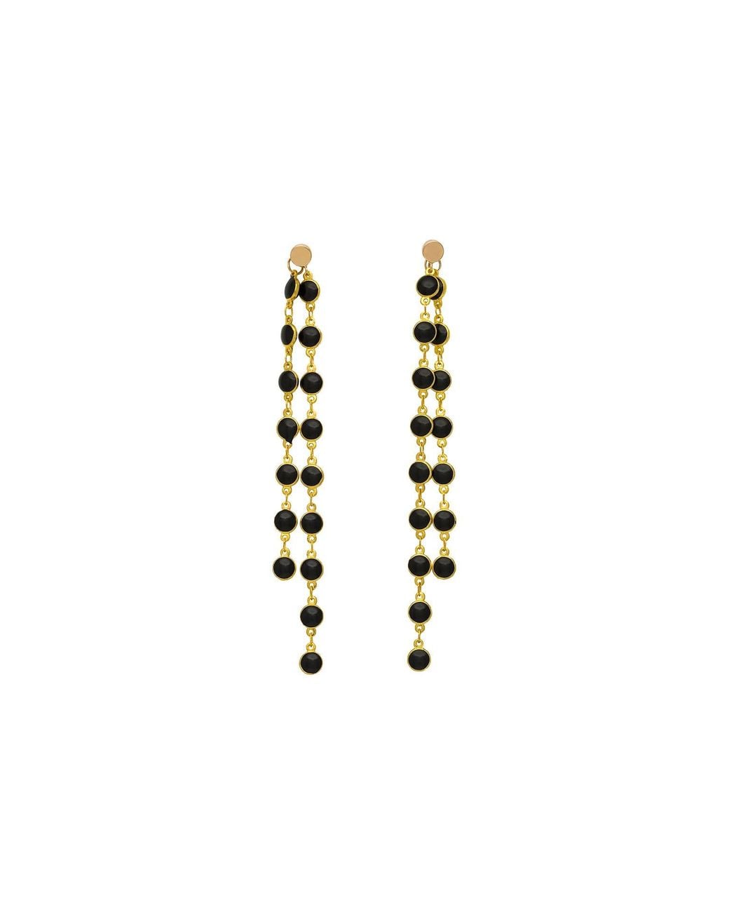 Rejected Hearts Club Black Love Story Double Sided Dangle Lentil Beaded Chain Earrings