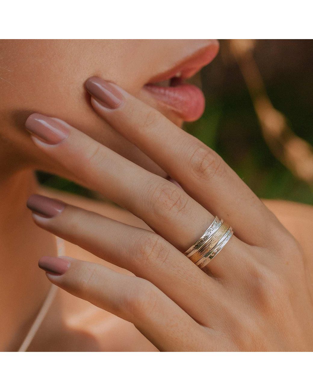 Charlotte's Web Jewellery Metallic Karma Bloom Mixed Metal Spinning Ring