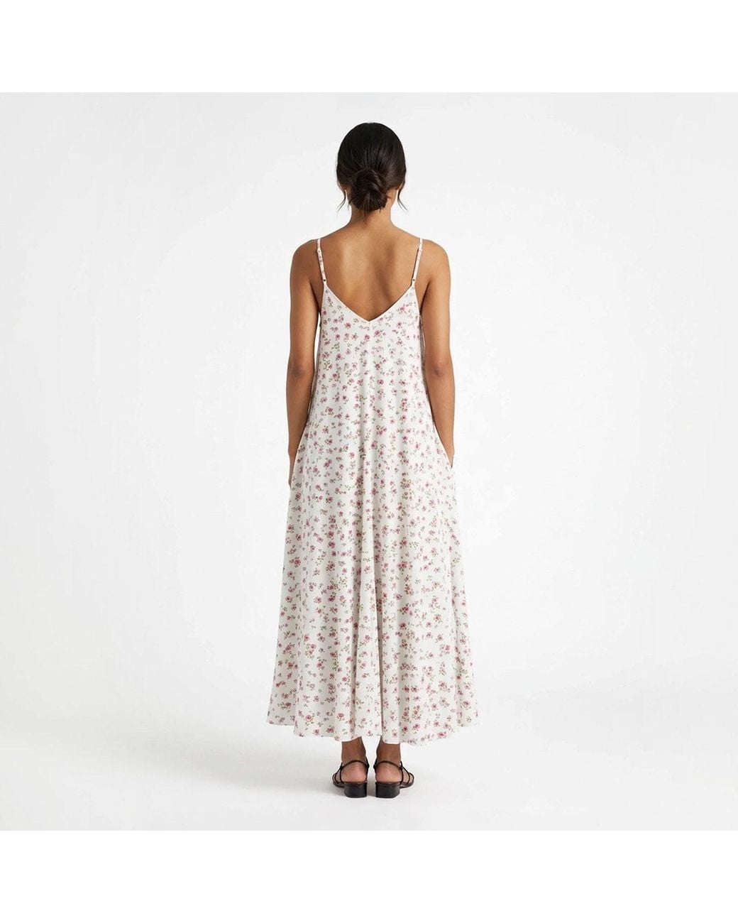 Aloha From Deer White Tiny Flowers Maxi Dress