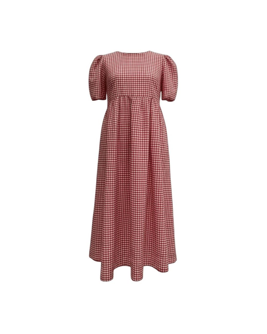 BEIRA Red Flora Dress – Gingham Cotton