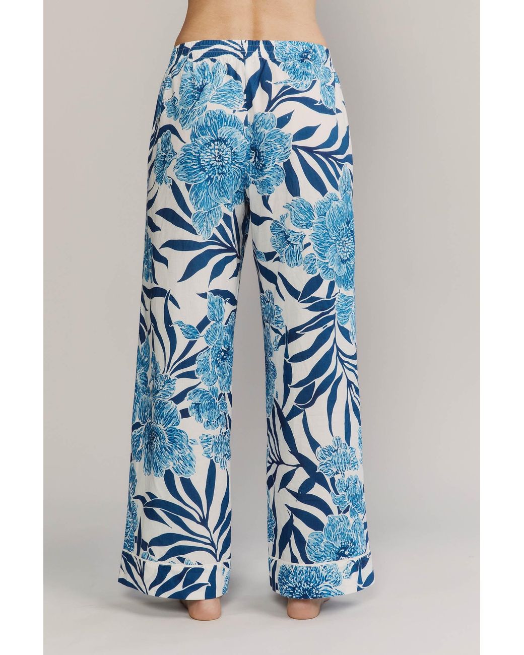 Kato Blue Colony Capri Cotton Pajamas