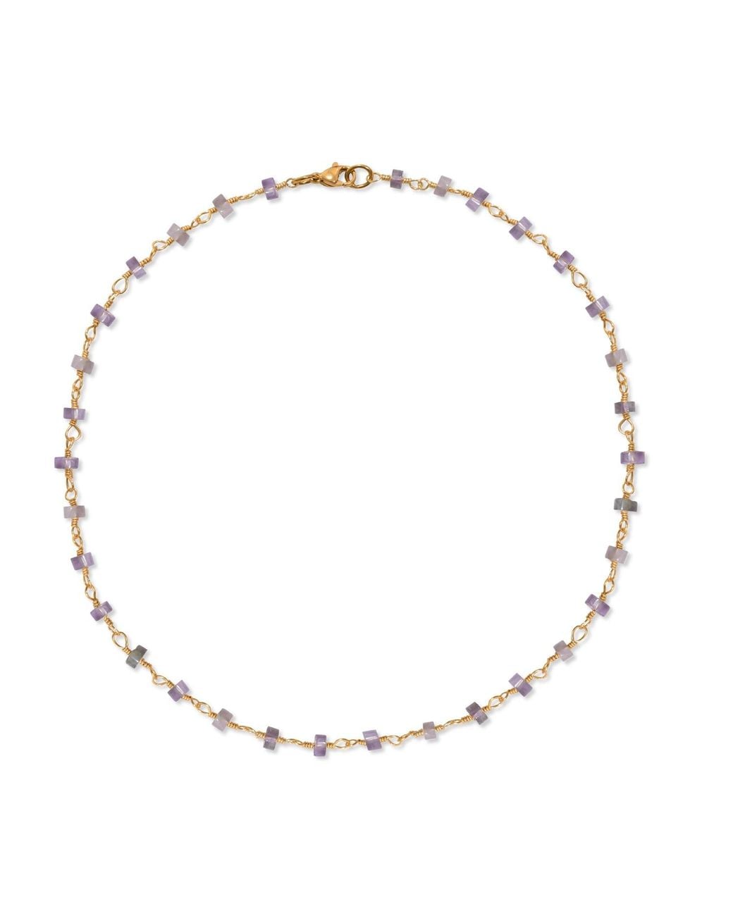 A Weathered Penny Metallic Amethyst Wire Necklace