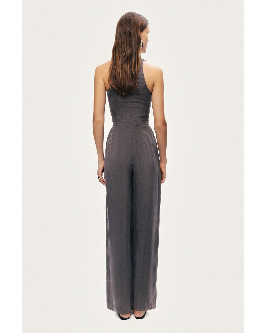 Nocturne White Metal Belt Detail Jumpsuit