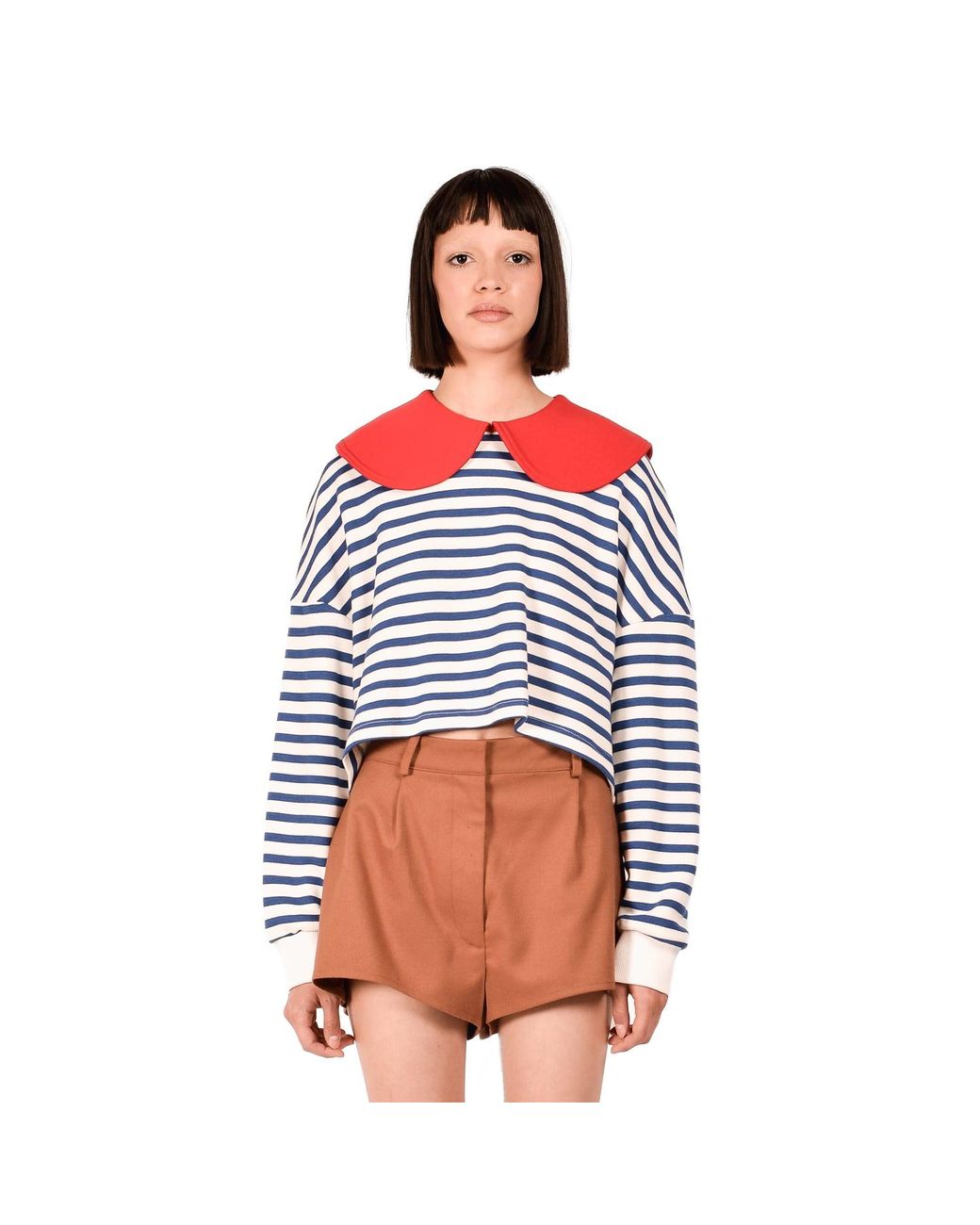 Ioana Ciolacu Red Striped Orchid Sweatshirt