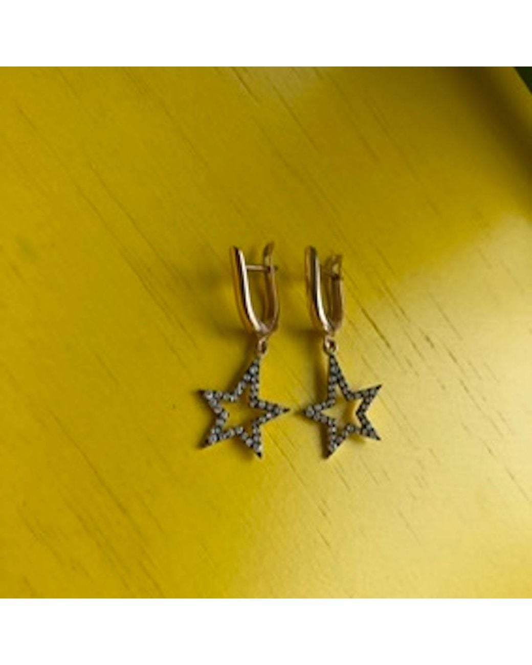 Ecce | Artisan Diamonds White Single 14Ct Hollow Star Diamond Earring