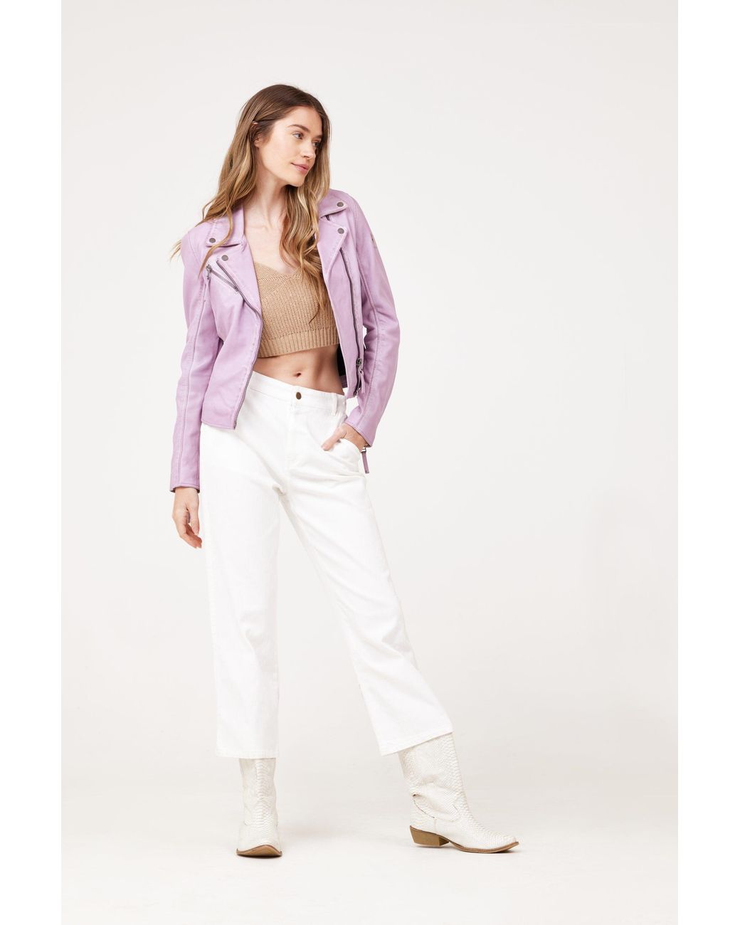 Mauritius Purple Star Lambskin Leather Jacket Christy Digital