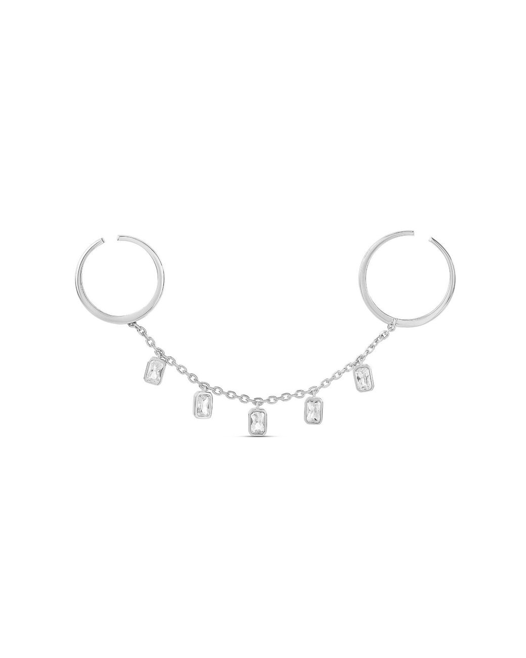 SHYMI Metallic Two Finger Bezel Set Adjustable Ring