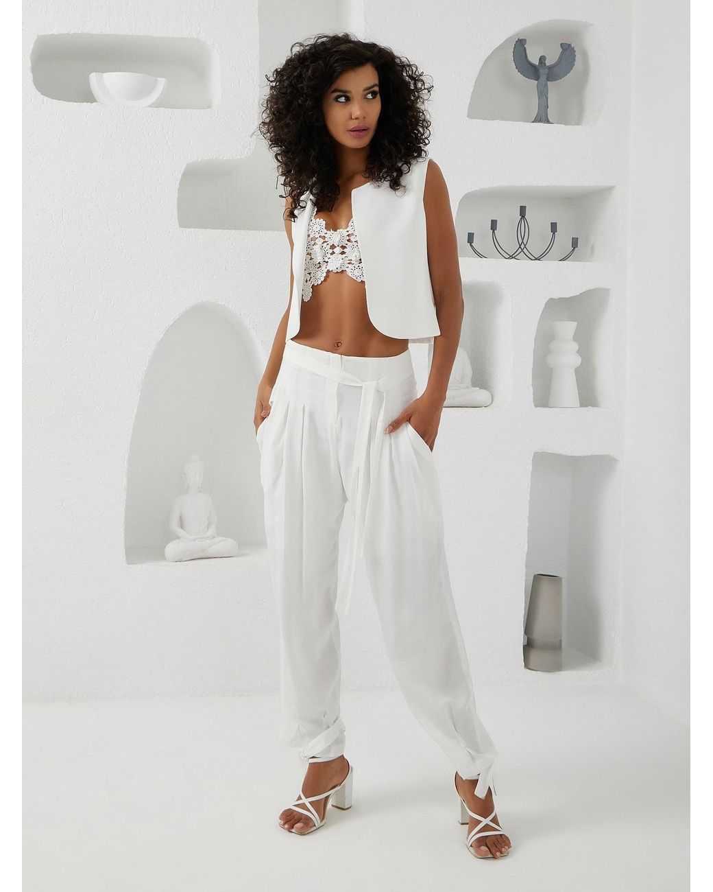 Lumina Eligma White The Arabesque Pants Ensemble