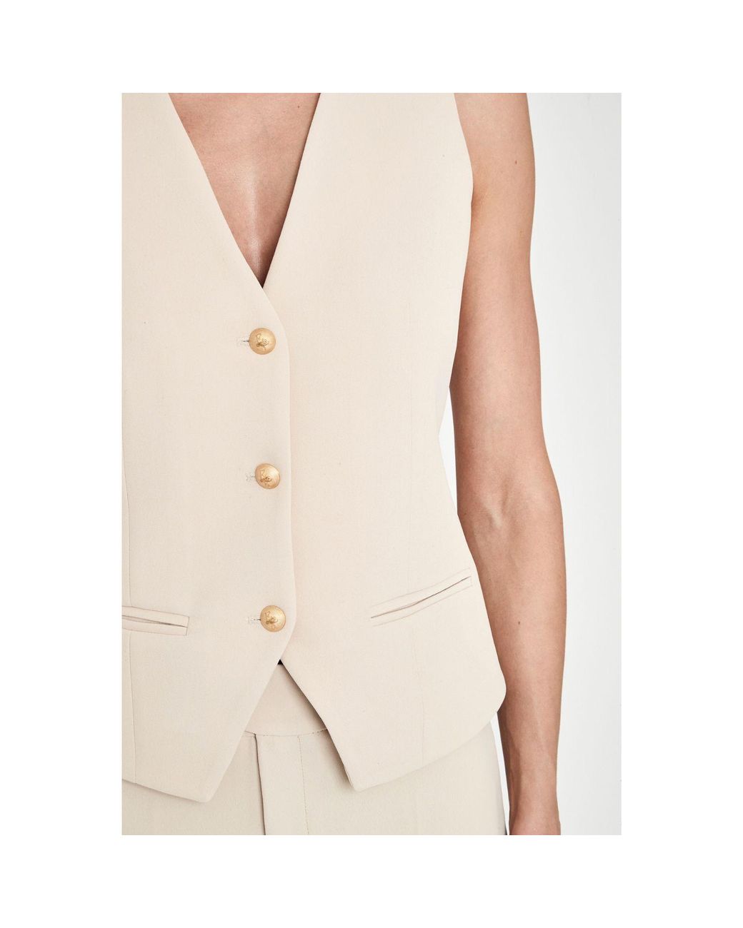 The Extreme Collection Brown Neutrals Tailored Vest Atelier