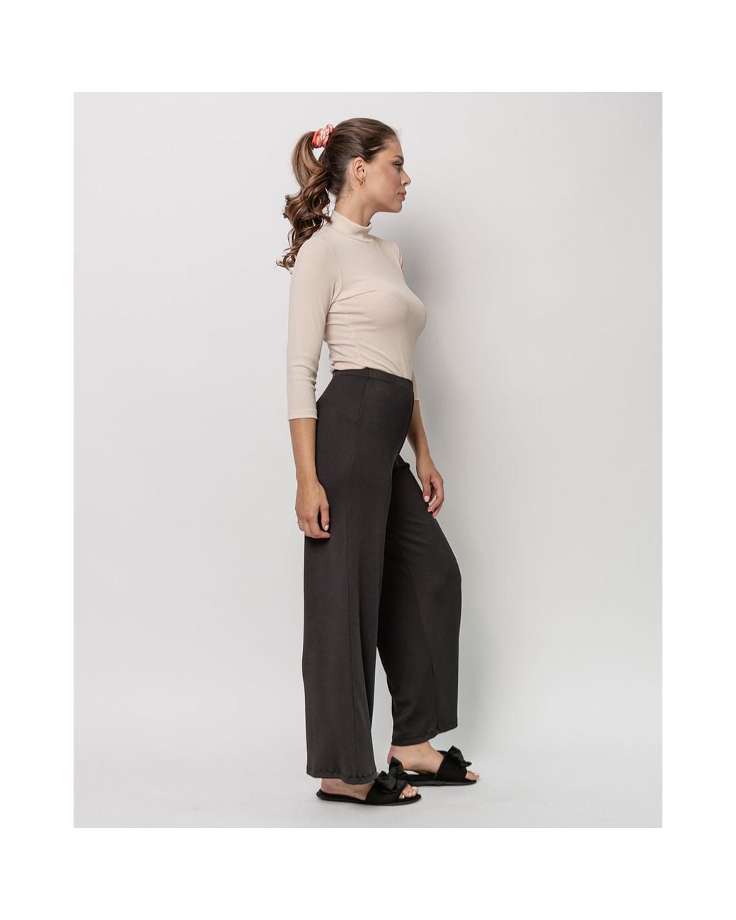 Oh!Zuza Pink Neutrals Rib Rollneck Top