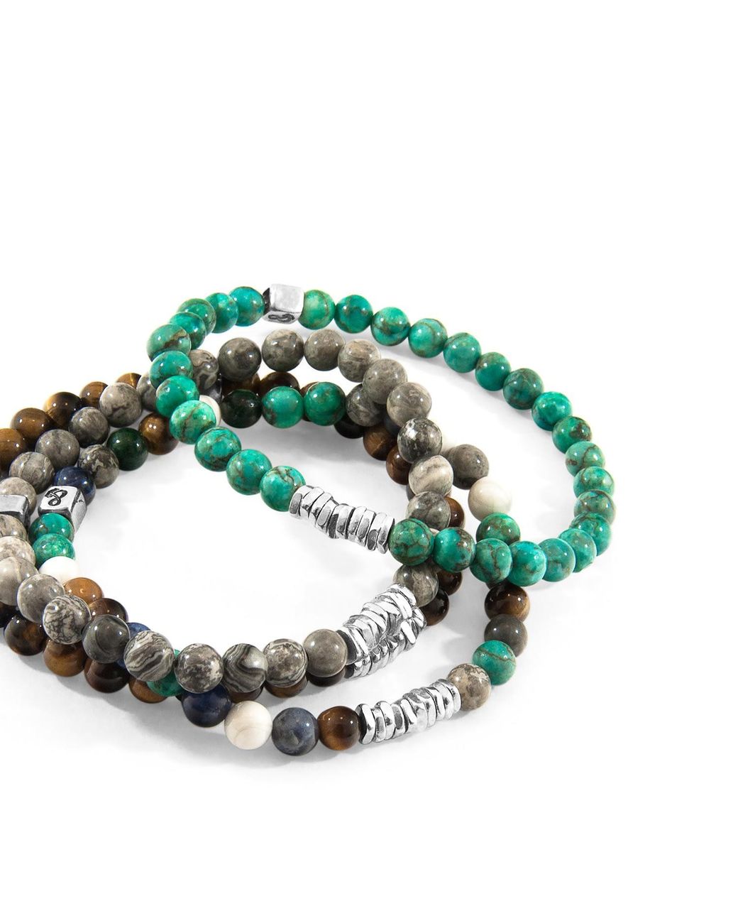 Anchor and Crew Multicolor Multicoloured Multi-gem Atrato Silver & Stone Bracelet for men