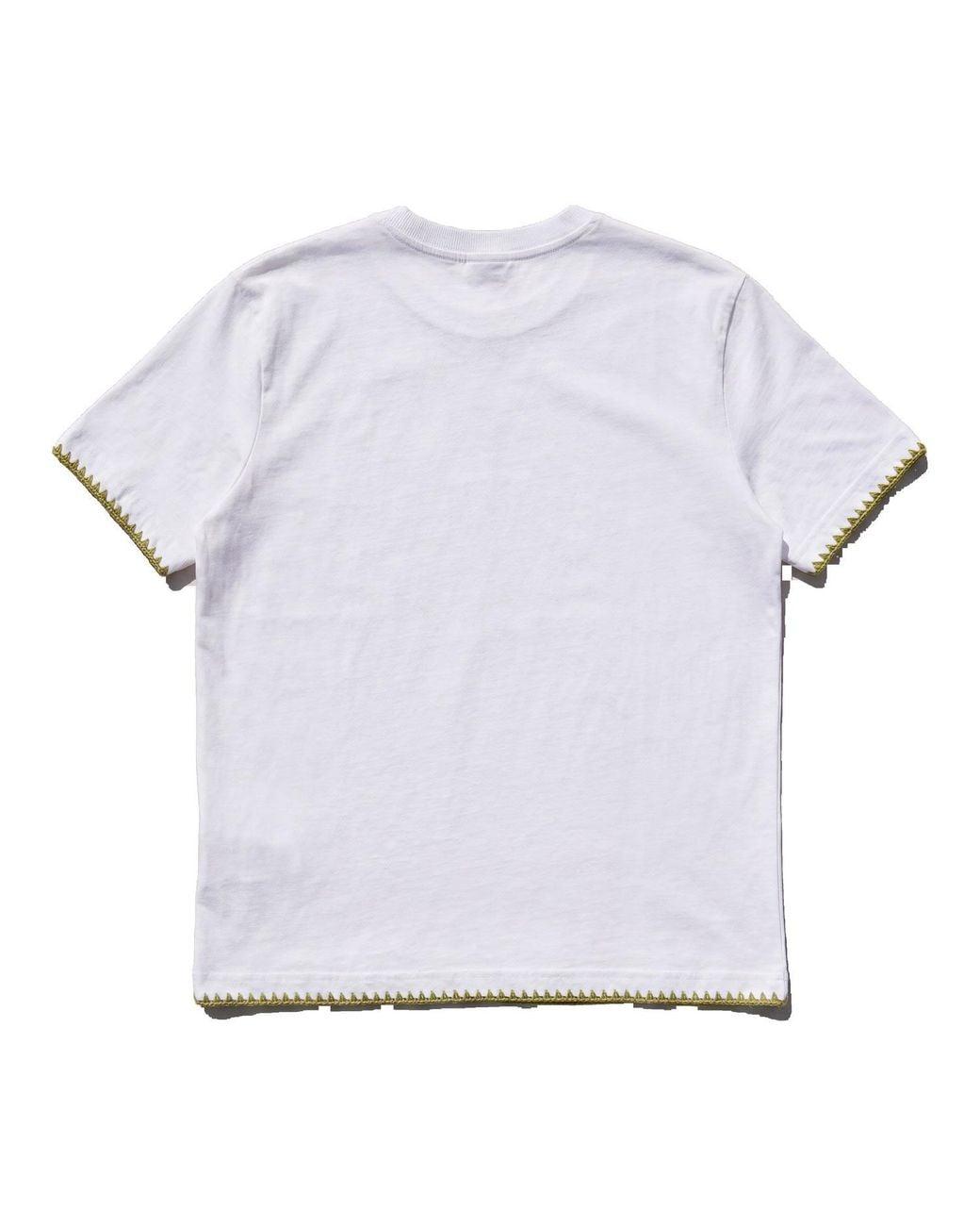 Ana Chic White Frog And Mushroom Handmade Crochet Applique Cotton Tee